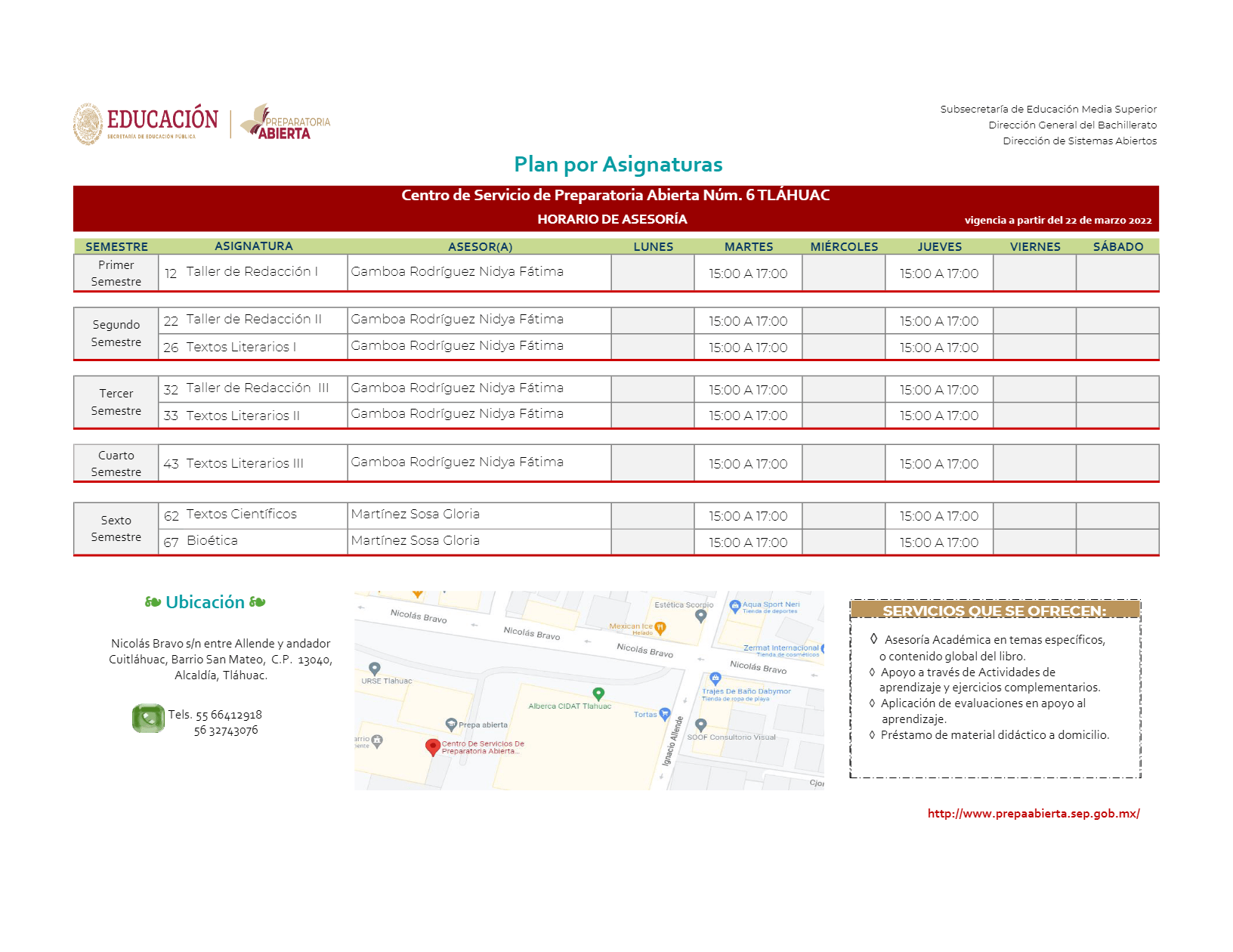 Centro de Servicios de Preparatoria Abierta TLAHUAC - ¡INFÓRMATE!
